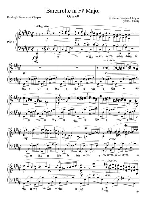 Frederic Chopin - Barcarolle In F-sharp Major, Op. 60